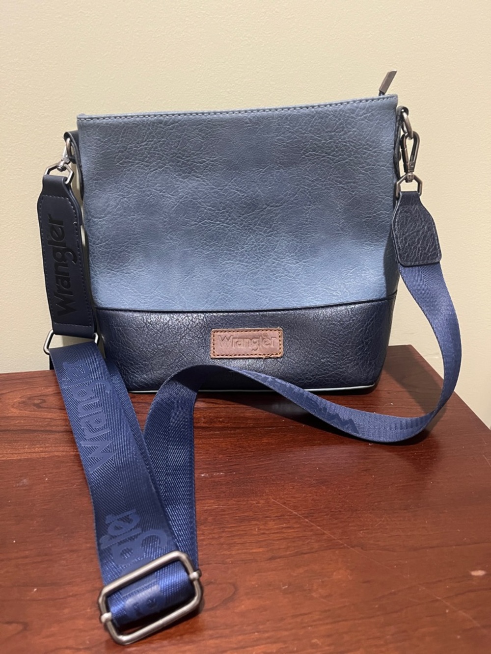 Wrangler Two-Tone Navy and Light Blue Crossbody Bag
